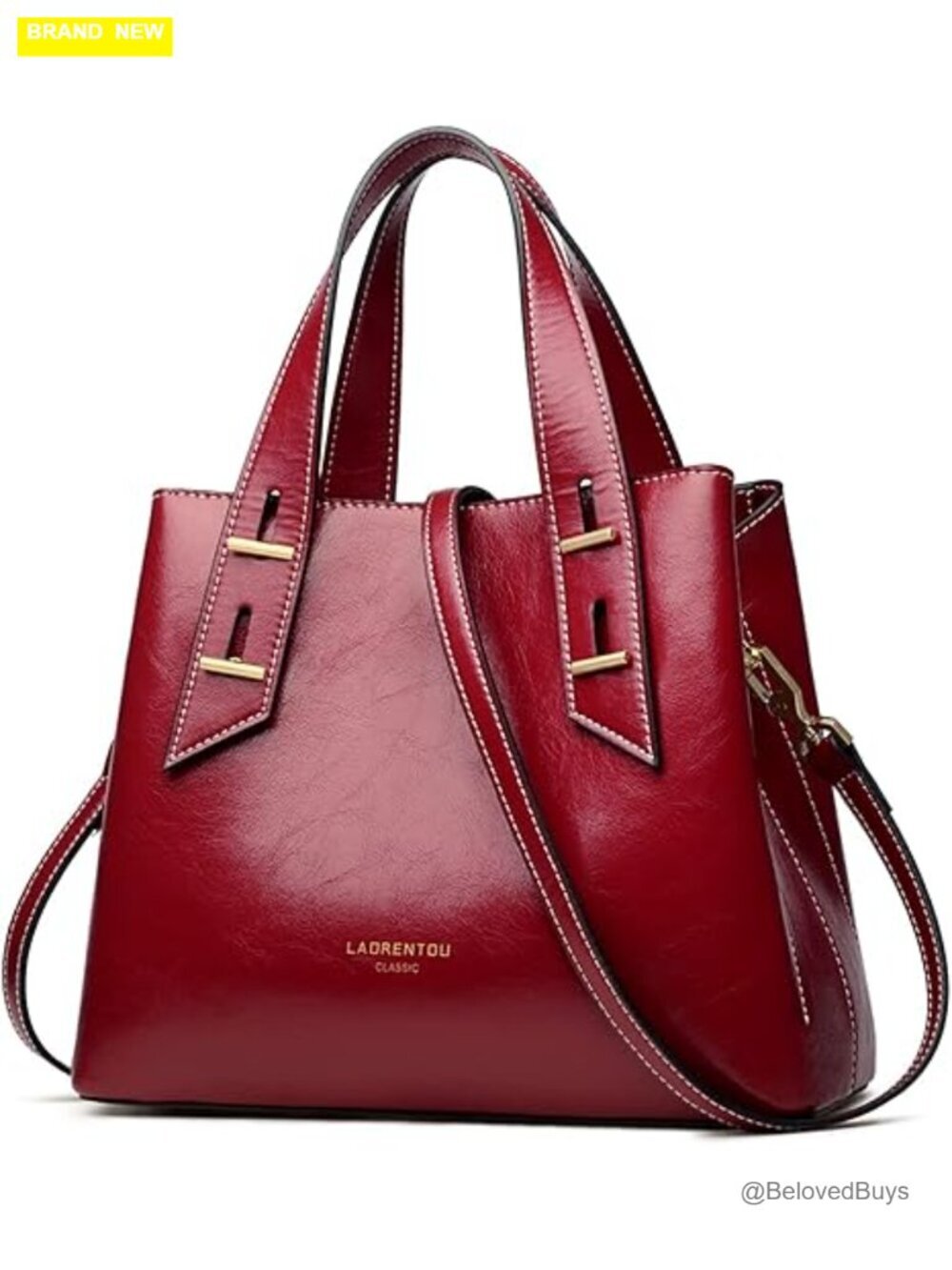 Genuine Leather Satchel Handbag Crossbody Tote Top Handle Shoulder Purse